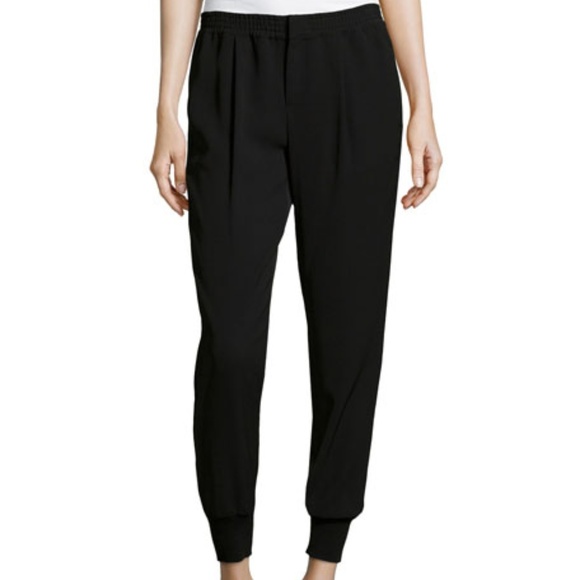 Vince Pants - VINCE Slouchy Crepe Jogger Pants, Black